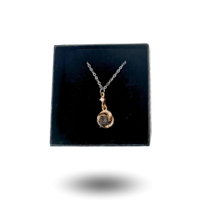 Collier Campo del Cielo – design Tourbillon doré & zircons, chaîne argentée