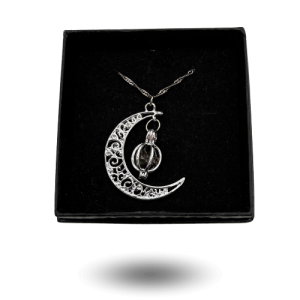 Collier lune argenté avec météorite Campo del Cielo
