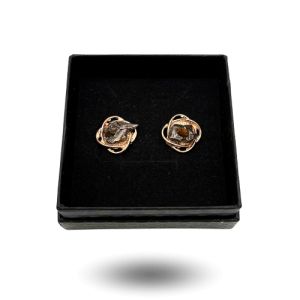 boucles d'oreilles pierre naturelle météorite