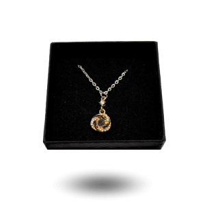 Collier design Tourbillon doré & NWA 13290 – chaîne argentée