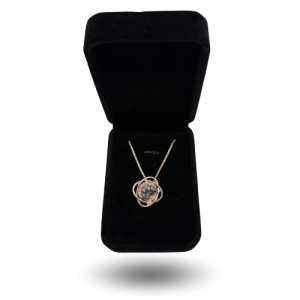 Pendentif design couleur or rose – motif atome et Campo del Cielo