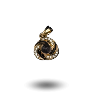 Pendentif doré Campo del Cielo – tourbillon de zircons